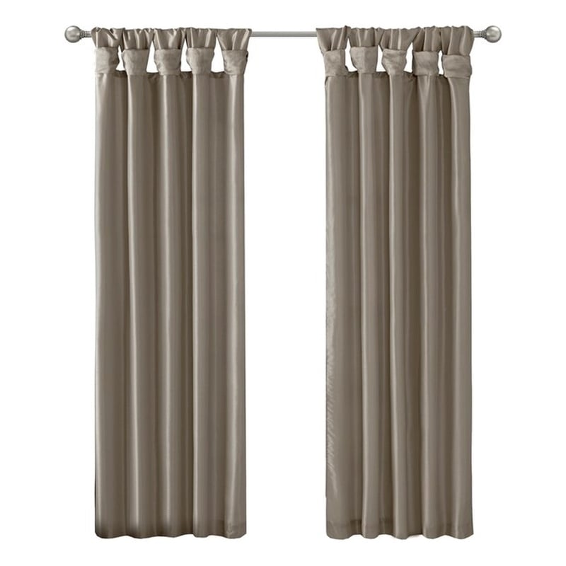 Madison Park Emilia Twist Tab Lined Window Curtain in Pewter 50 x 120