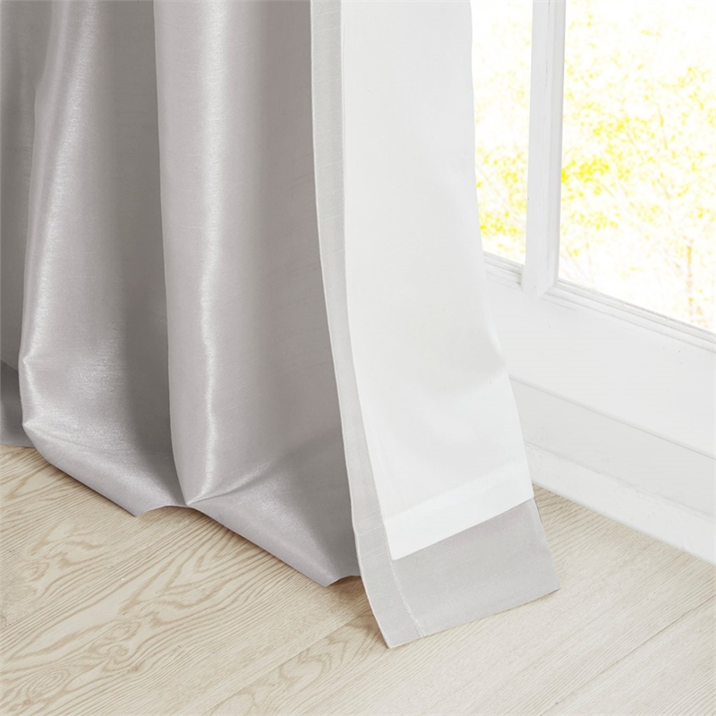 Madison Park Emilia Twist Tab Lined Window Curtain in Silver 50 x 95