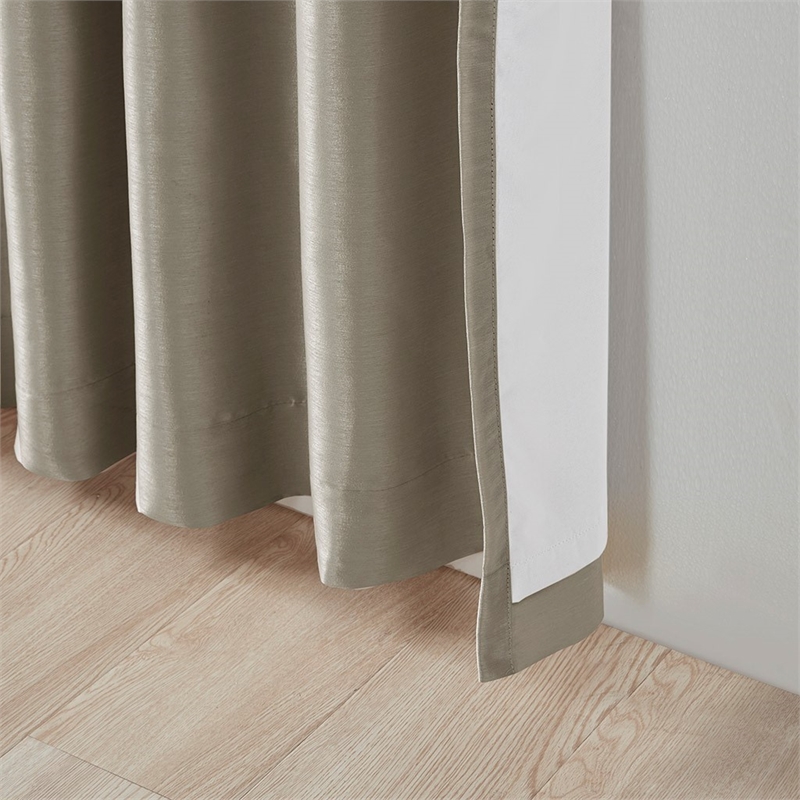 Madison Park Emilia Twist Tab Lined Window Curtain in Pewter 50 x 95