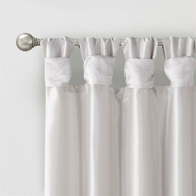 Madison Park Emilia Twist Tab Lined Window Curtain in Silver 50 x 84