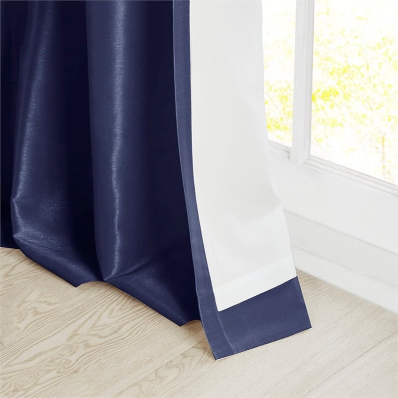 Madison Park Emilia Twist Tab Lined Window Curtain in Navy 50 x 120