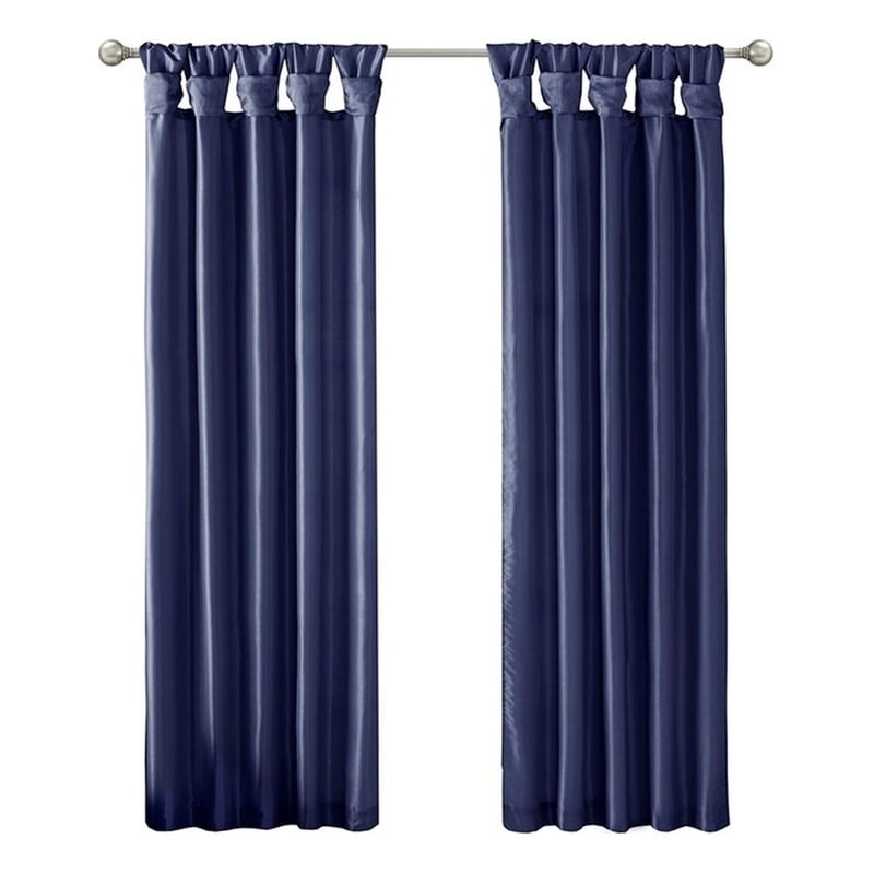 Madison Park Emilia Twist Tab Lined Window Curtain in Navy 50 x 120