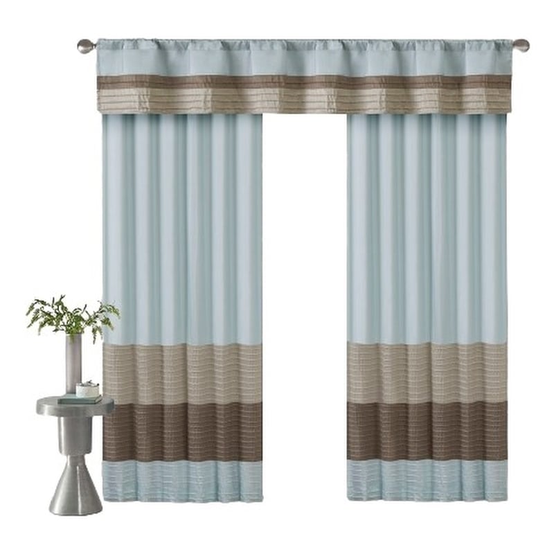Madison Park Amherst Polyoni Pintuck Window Valance in Blue
