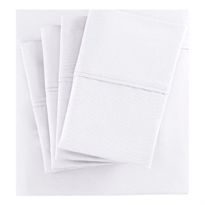 Madison Park 800 Thread Count Cotton Blend Sateen Sheet Set in White Cal King