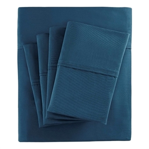 madison park 800 thread count cotton blend sateen sheet set in teal king