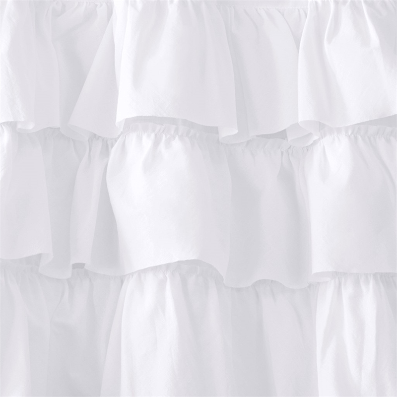 Madison Park Anna Cotton Oversized Ruffle Valance in White 50 x 18