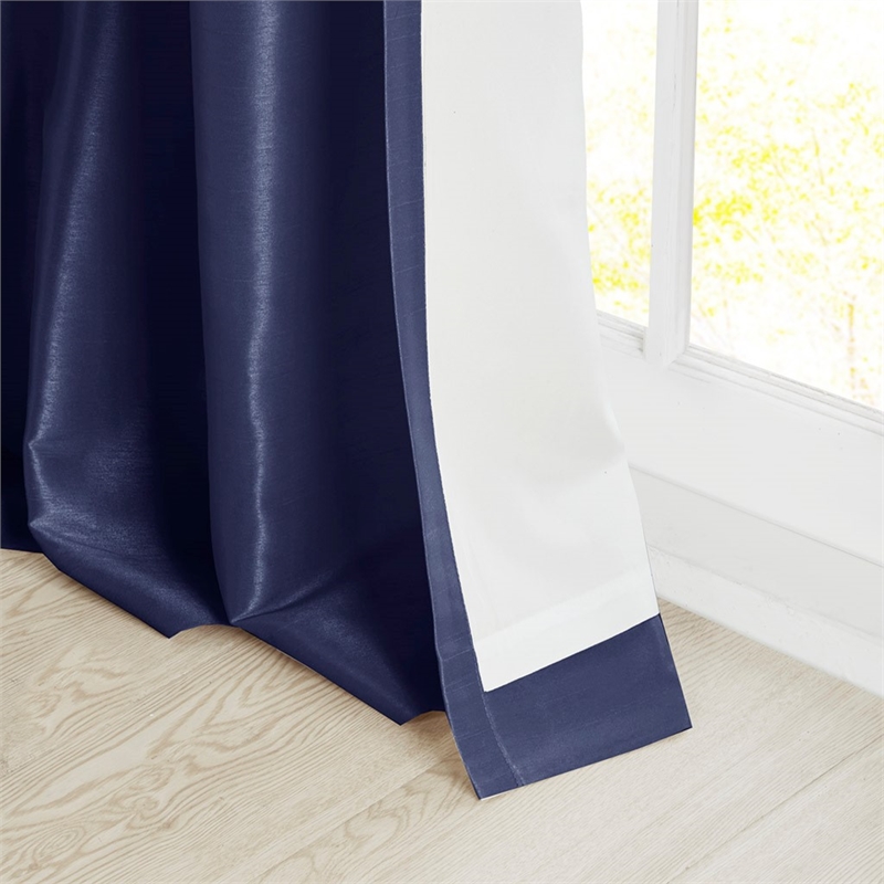 Madison Park Emilia Twist Tab Lined Window Curtain in Navy 50x84