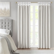 Madison Park Emilia Twist Tab Total Blackout Window Curtain in White 50x84