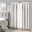 Madison Park Emilia Twist Tab Total Blackout Window Curtain in White 50x84