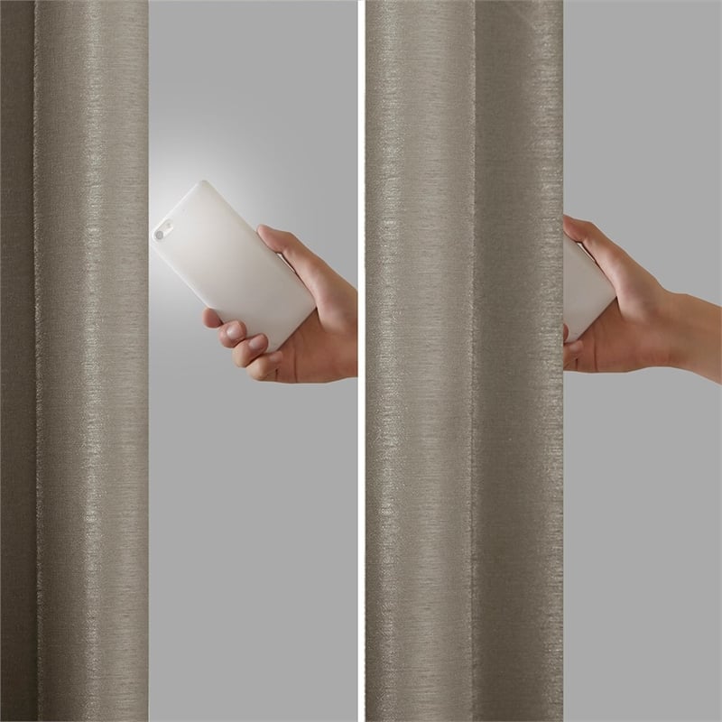 Madison Park Emilia Twist Tab Total Blackout Window Curtain in Pewter 50x84