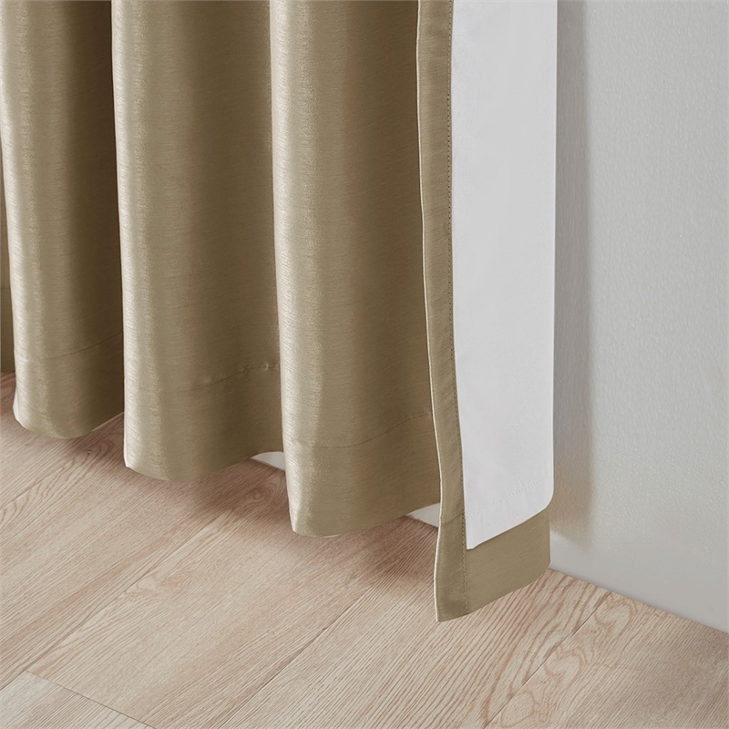 Madison Park Emilia Twist Tab Total Blackout Window Curtain in Bronze 50x95