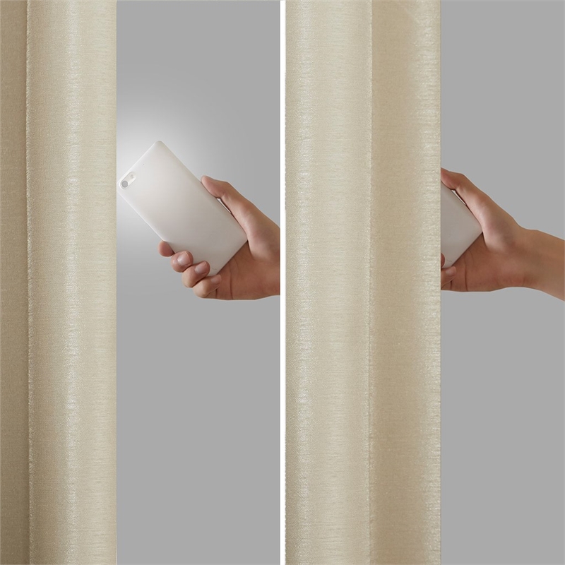 Madison Park Emilia Twist Tab Total Blackout Window Curtain in Champagne 50x95