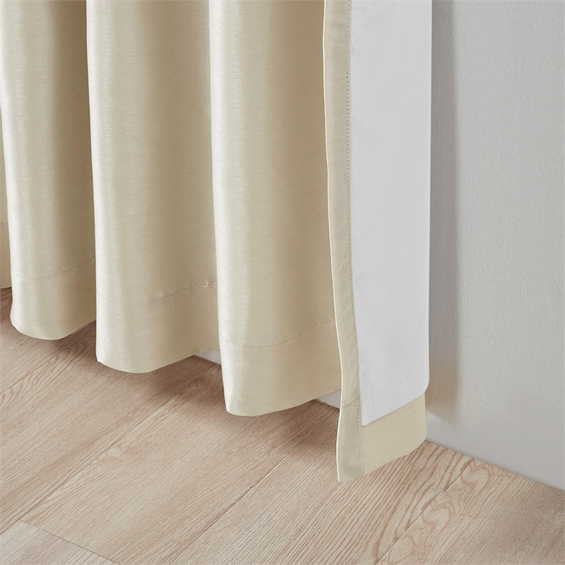 Madison Park Emilia Twist Tab Total Blackout Window Curtain in Champagne 50x95