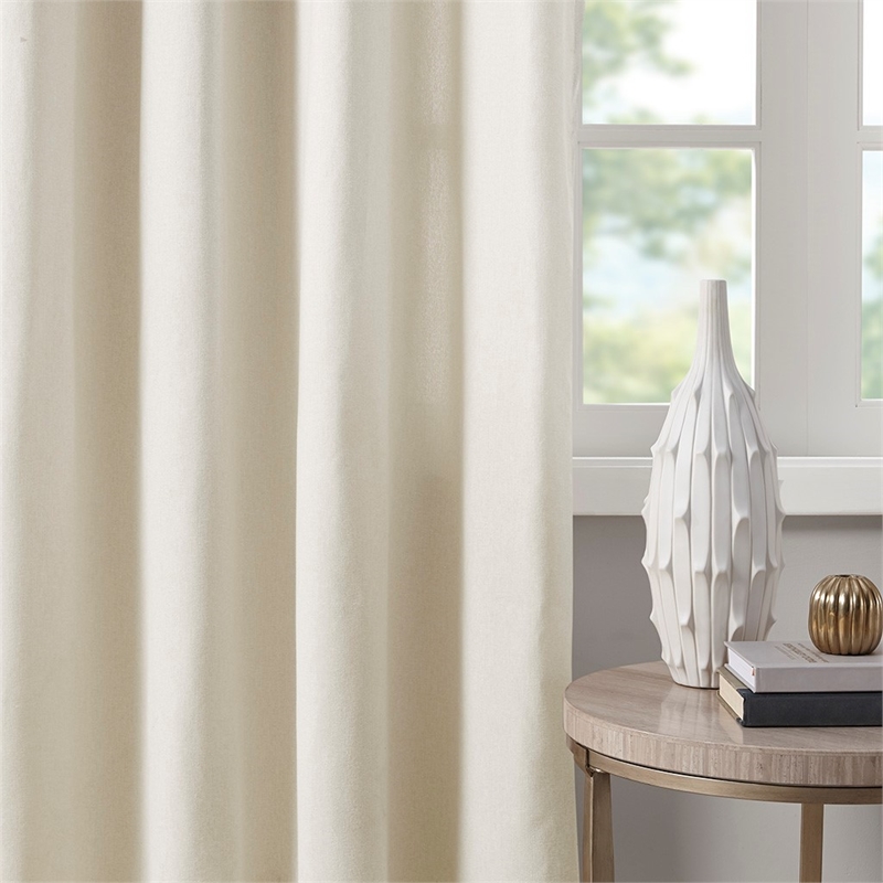 Madison Park Englewood Solid Dyed Grommet Top Window Panel in Natural 50x84