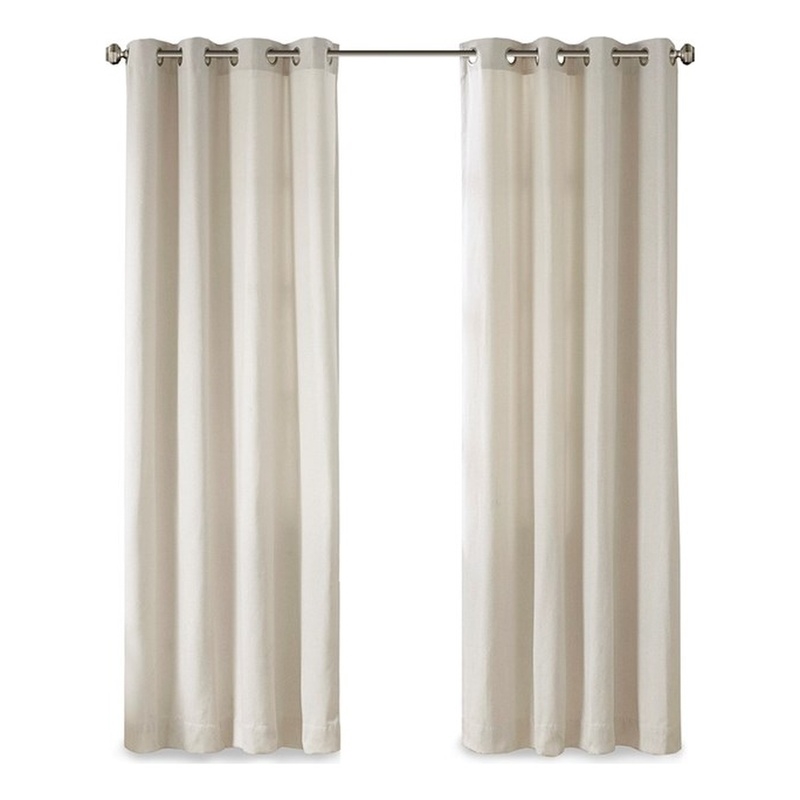 Madison Park Englewood Solid Dyed Grommet Top Window Panel in Natural 50x95