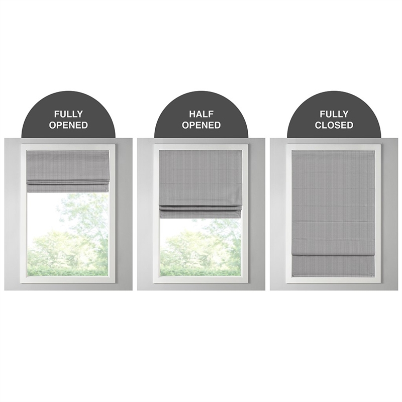 Madison Park Galen Basketweave Room Darkening Cordless Roman Shade in Blue