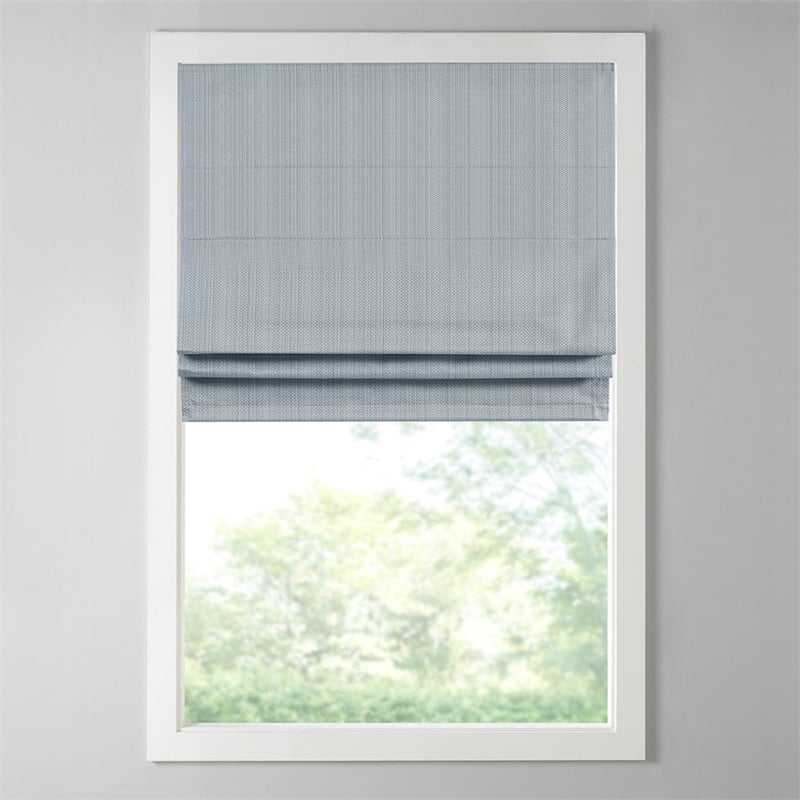 Madison Park Basketweave Room Darkening Cordless Roman Shade in Blue 33x64