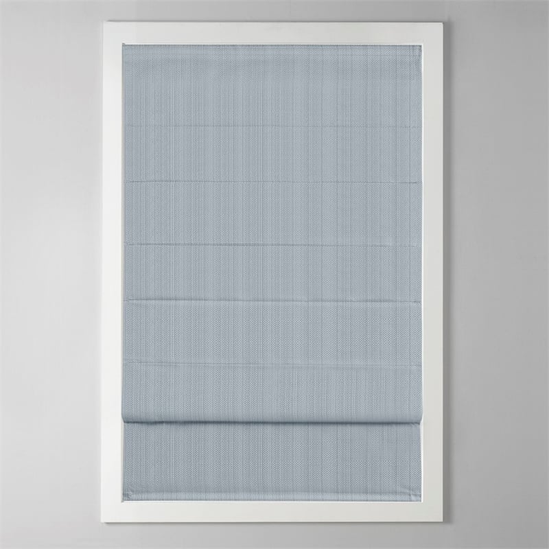 Madison Park Basketweave Room Darkening Cordless Roman Shade in Blue 33x64