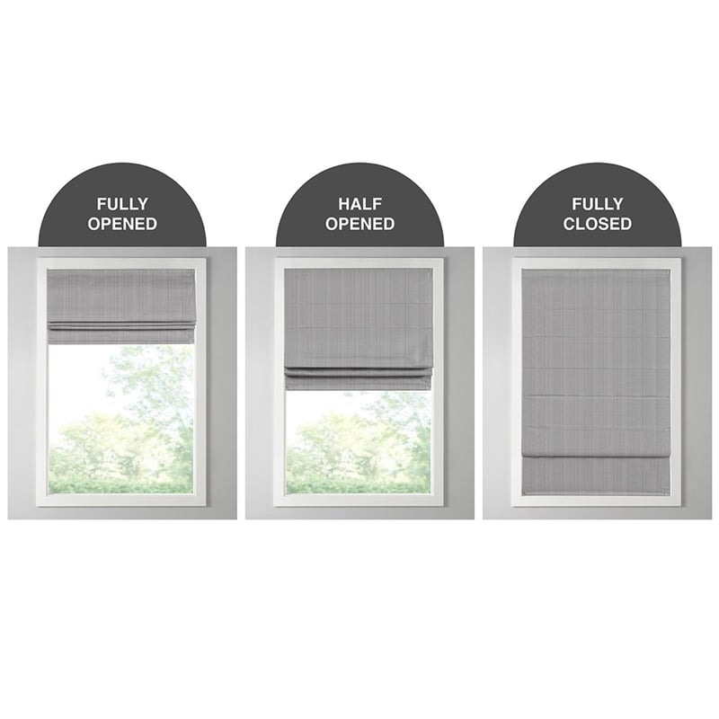 Madison Park Basketweave Room Darkening Cordless Roman Shade in Blue 33x64