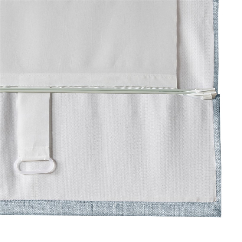 Madison Park Basketweave Room Darkening Cordless Roman Shade in Blue 35x64