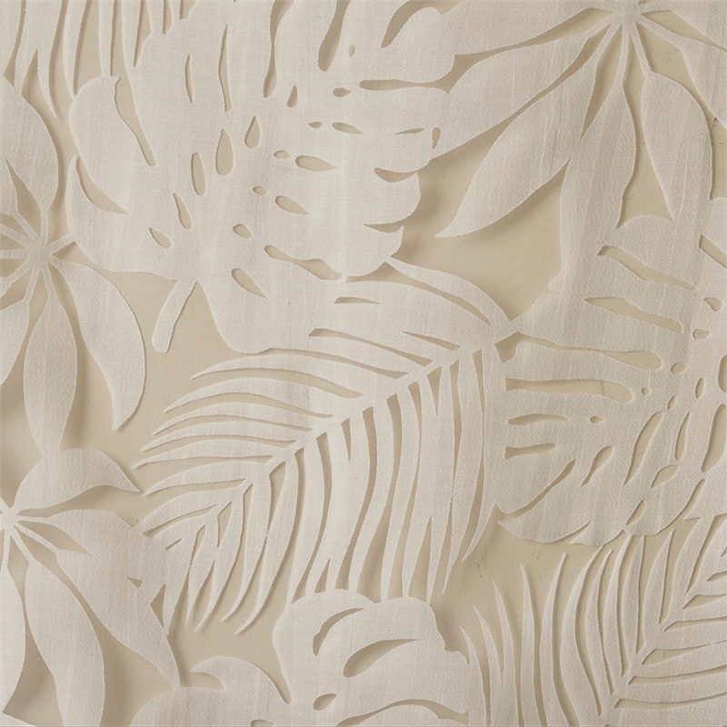 Madison Park Leilani Palm Leaf Burnout Window Sheer in Natural 50x95