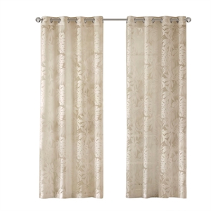 Madison Park Leilani Palm Leaf Burnout Window Sheer in Natural 50x95&quot