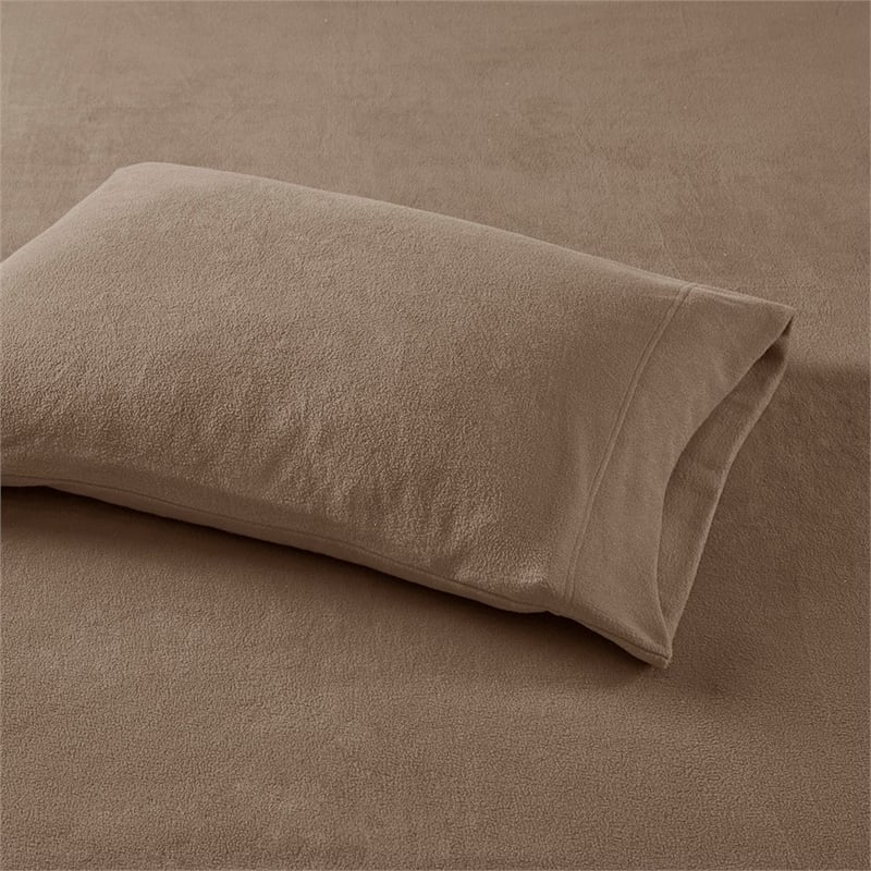 True North by Sleep Philosophy Micro Fleece Sheet Set in Brown Full