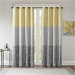 Intelligent Design Adel Printed Total Blackout Window Panel in Yellow 50x84
