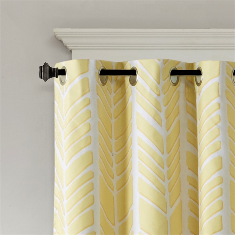 Intelligent Design Adel Printed Total Blackout Window Panel in Yellow 50x84