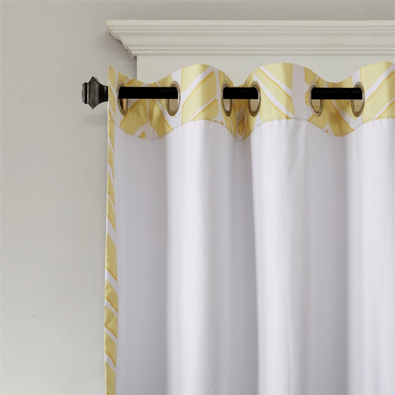 Intelligent Design Adel Printed Total Blackout Window Panel in Yellow 50x84