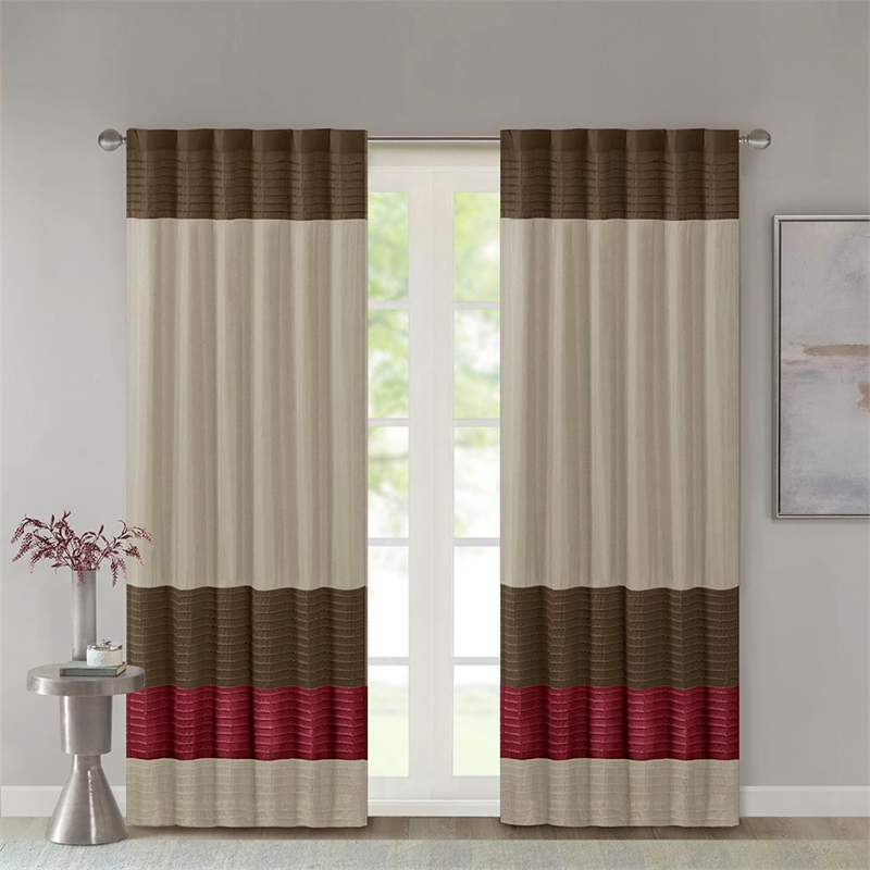 Madison Park Amherst Polyoni Pintuck Window Panel in Red 84