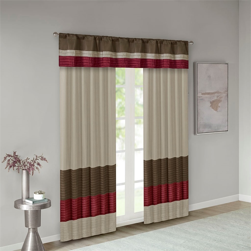 Madison Park Amherst Polyoni Pintuck Window Panel in Red 84