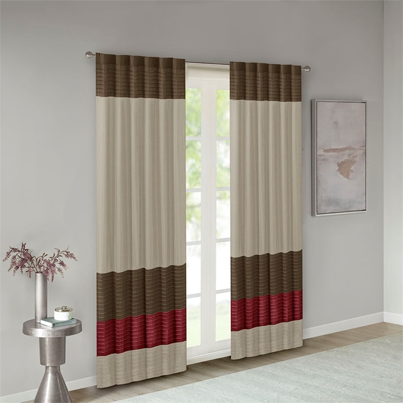 Madison Park Amherst Polyoni Pintuck Window Panel in Red 84