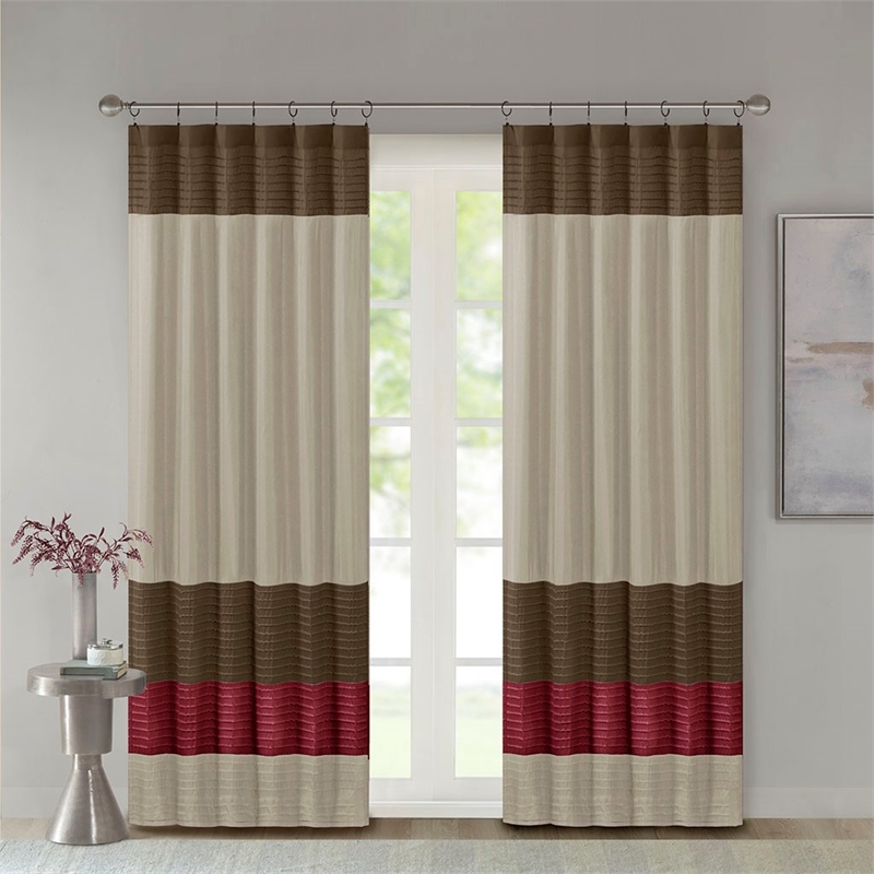 Madison Park Amherst Polyoni Pintuck Window Panel in Red 84