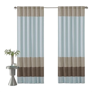 Madison Park Amherst Polyoni Pintuck Window Panel in Blue 84&quot Panel