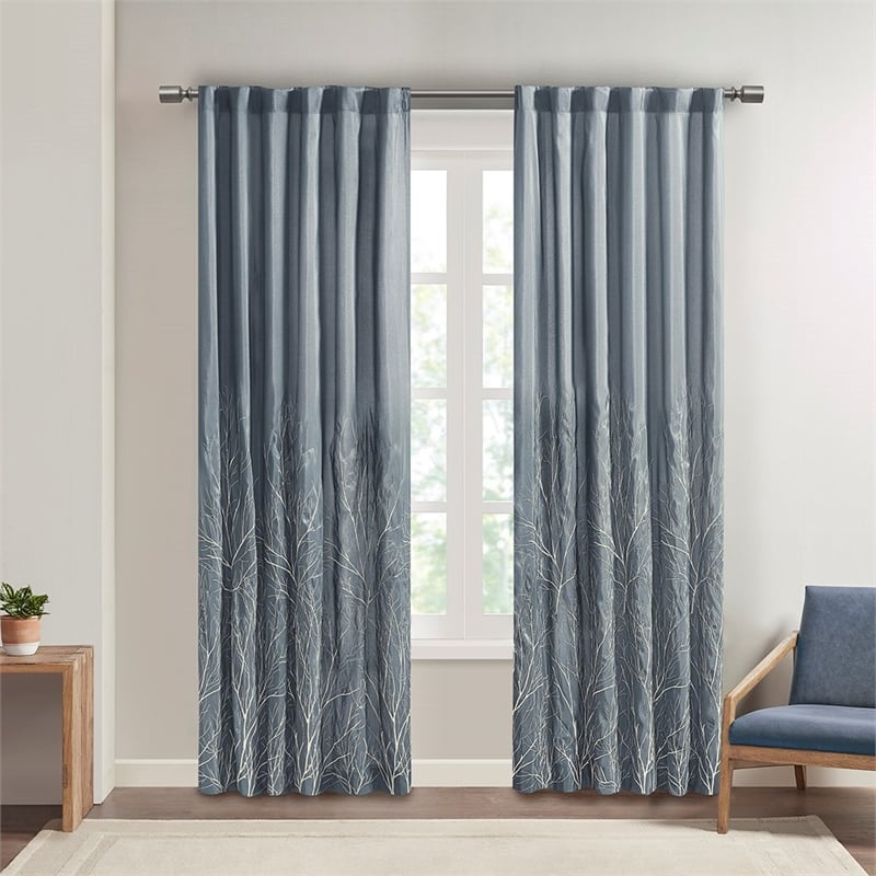 Madison Park Andora Window Curtain in Blue 50x84