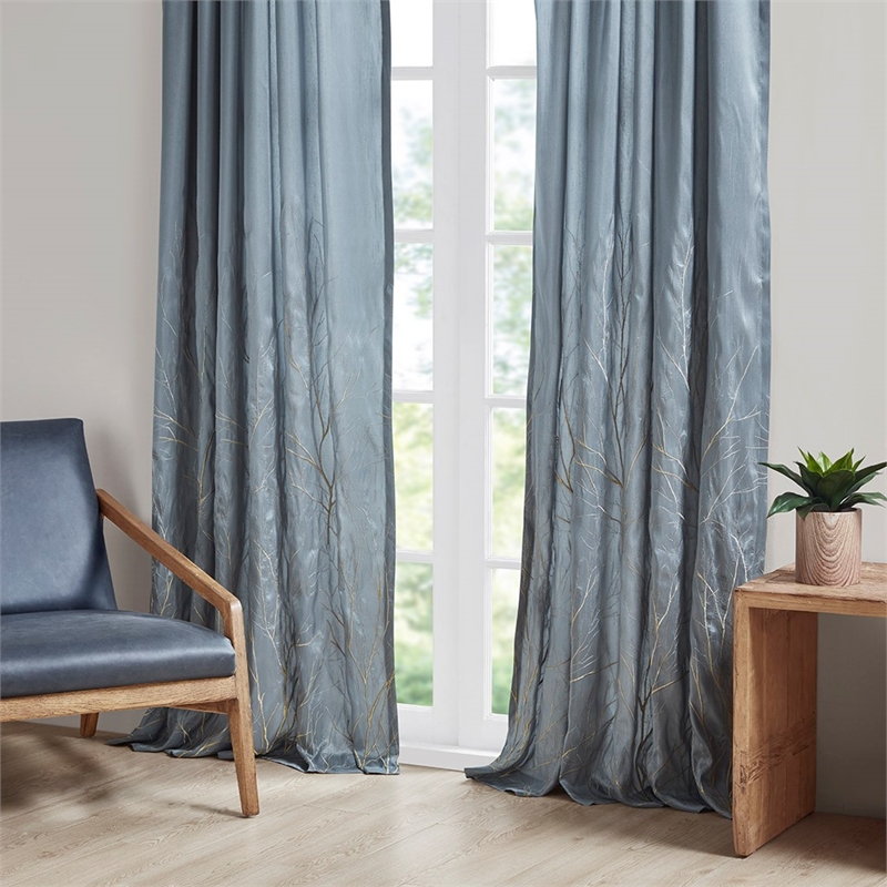 Madison Park Andora Window Curtain in Blue 50x84