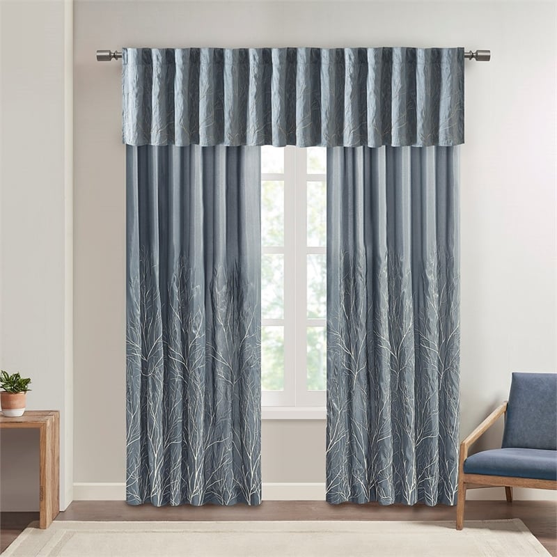Madison Park Andora Window Curtain in Blue 50x84