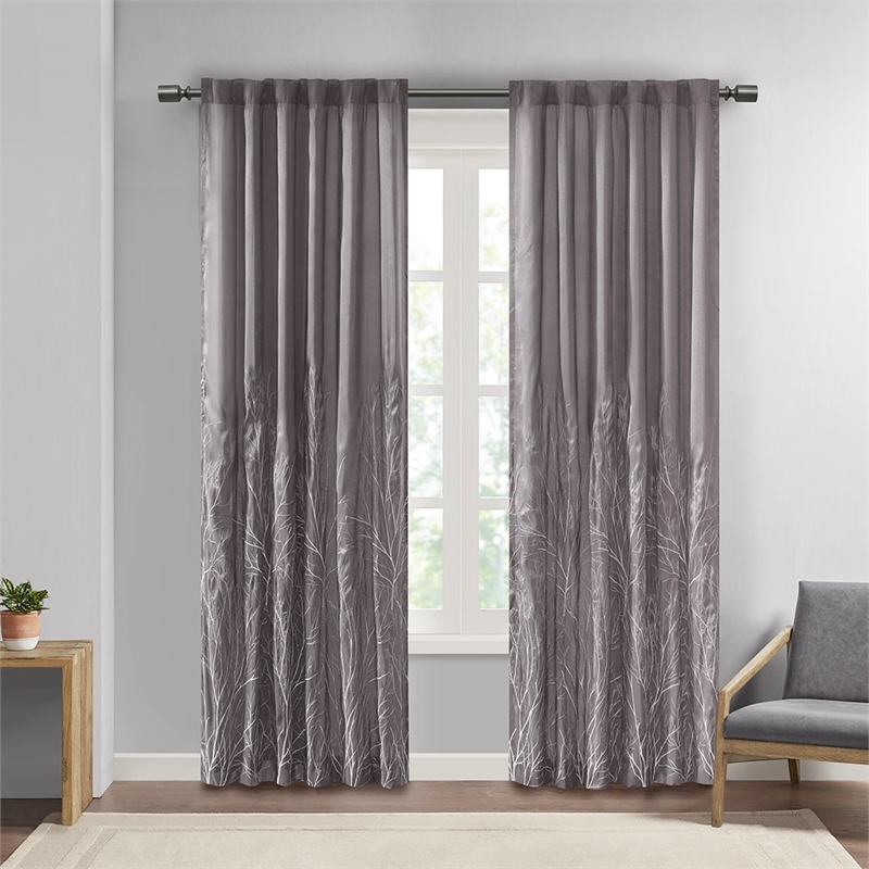 Madison Park Andora Window Curtain in Grey 50x84