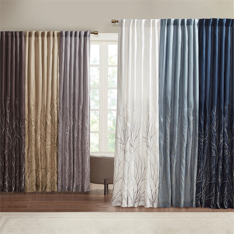 Madison Park Andora Window Curtain in Grey 50x84