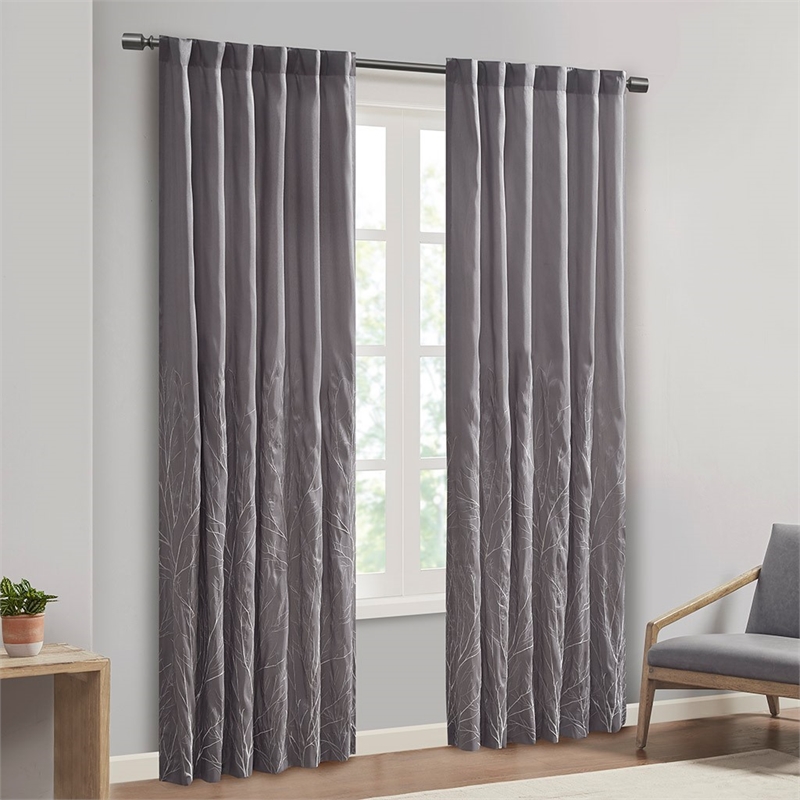 Madison Park Andora Window Curtain in Grey 50x84