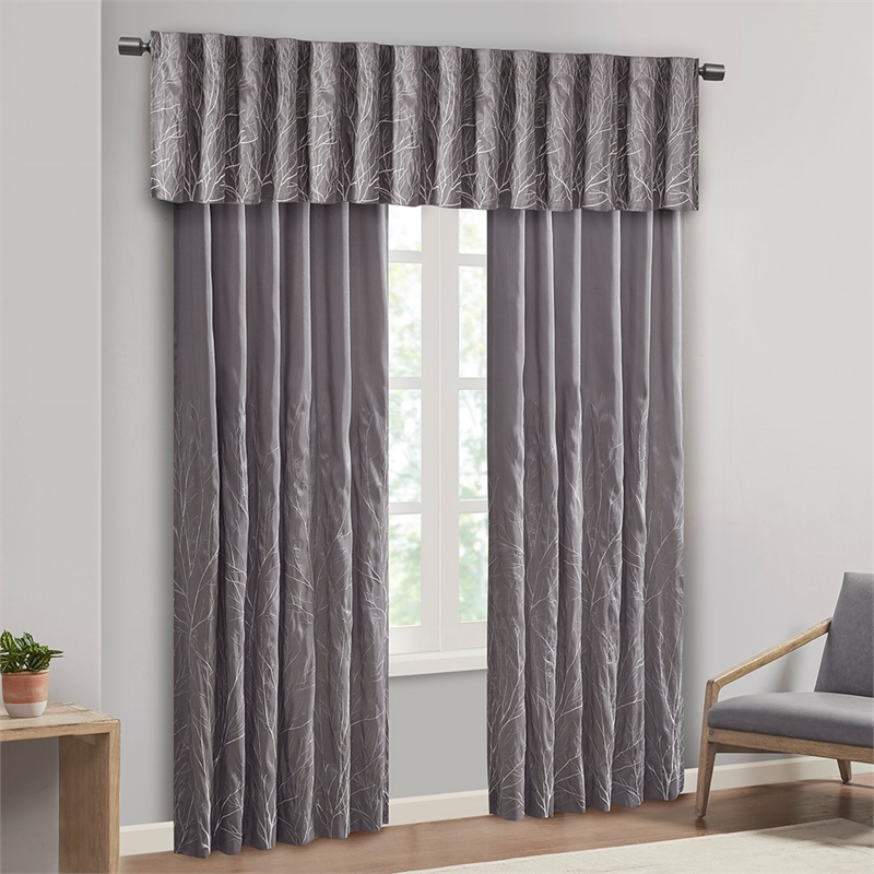 Madison Park Andora Window Curtain in Grey 50x84