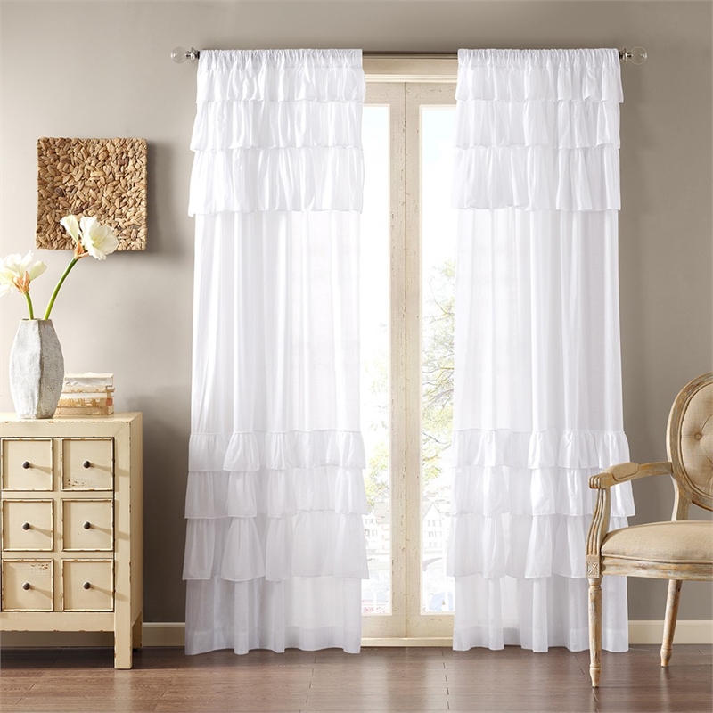 Madison Park Anna Window Curtain in White 50x84