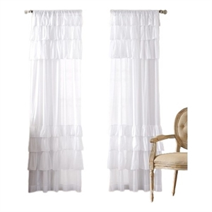 Madison Park Anna Window Curtain in White 50x84&quot