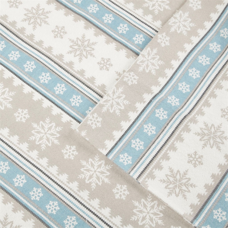 Woolrich Flannel Sheet Set in Blue Snowflake King