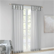 Madison Park Ceres Twist Tab Voile Sheer Window Pair in Light Grey 95