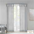 Madison Park Ceres Twist Tab Voile Sheer Window Pair in Light Grey 95