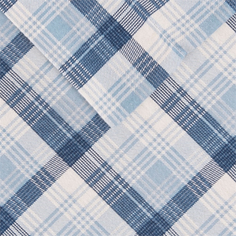 Woolrich Flannel Sheet Set in Blue Plaid King