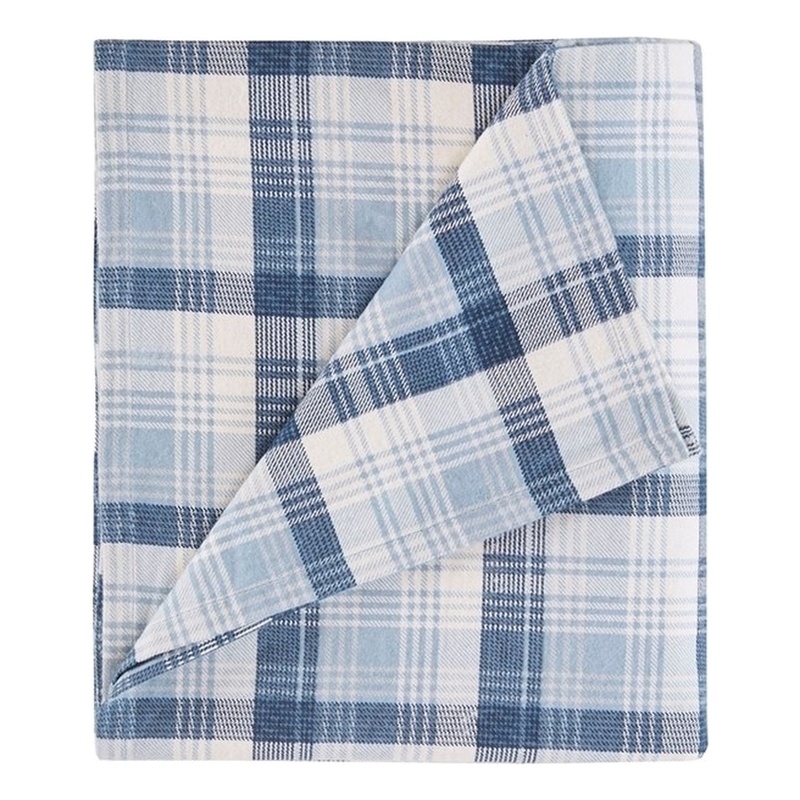 Woolrich Flannel Sheet Set in Blue Plaid King