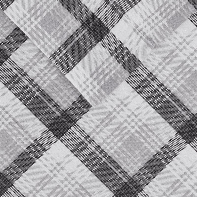 Woolrich Flannel Sheet Set in Grey Plaid King